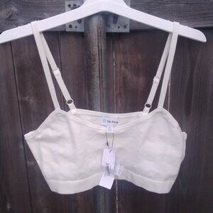 The drop bra crop top lounge sleep womens xxl white textured new with tags